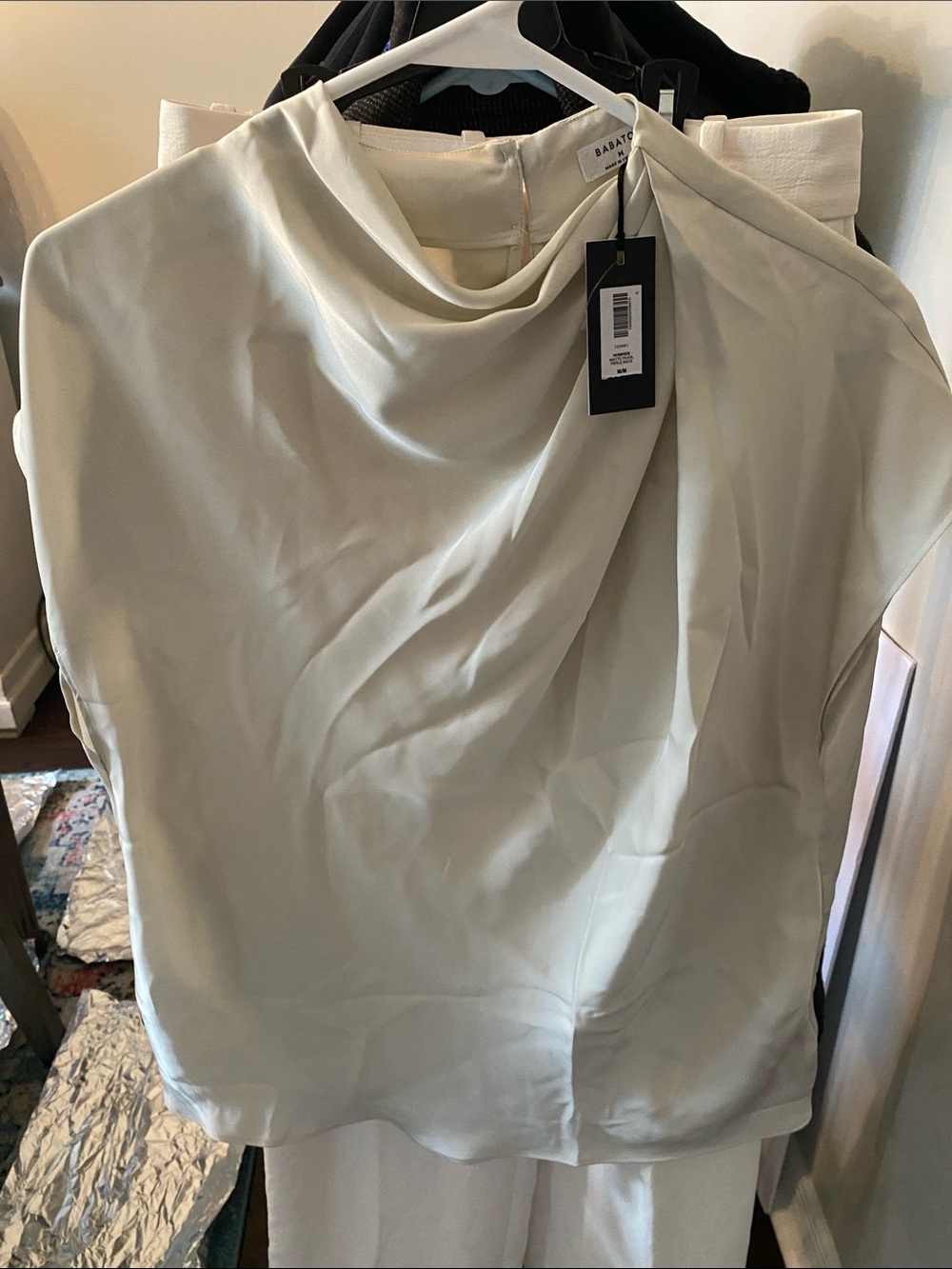 Babaton Matte Pearl Nominee Shell Top in Ivory